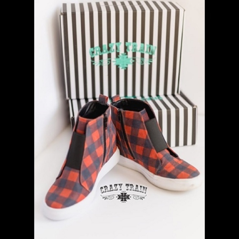 Plaid & Simple Sneaker Wedge
